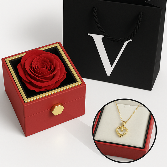 Box Rosa Vera Preservata e Collana Personalizzata
